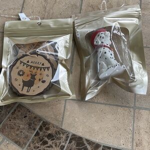 Source Unknown Wooden Reindeer & Dalmatian Holiday Ornaments - Brown, White, Red